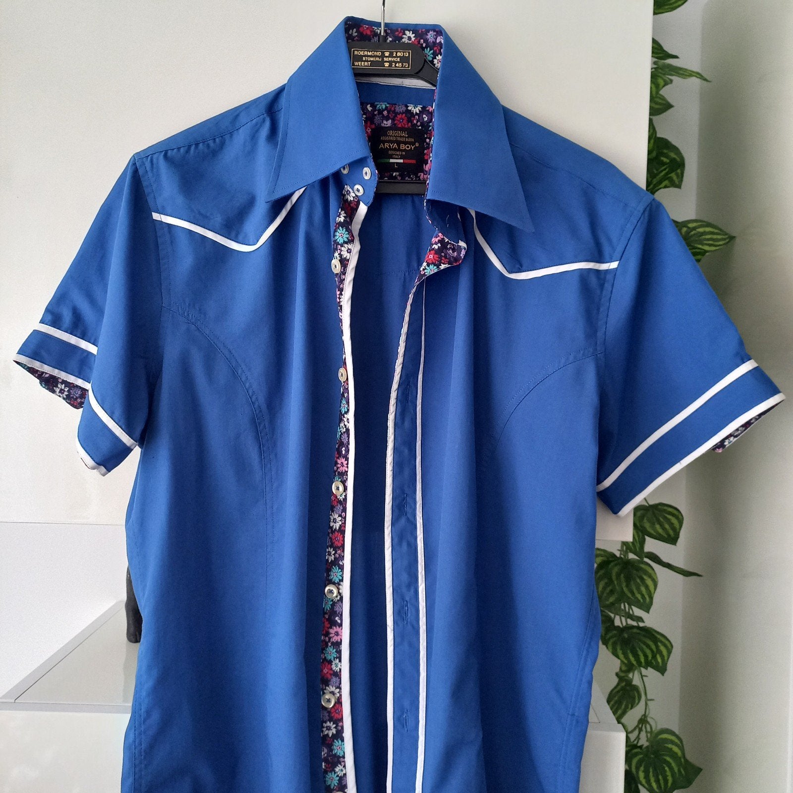 Super leuke blouse van Arya Boy maat M/L nu, Kleding | Heren, Blauw, Halswijdte 38 (S) of kleiner, Ophalen of Verzenden, Zo goed als nieuw