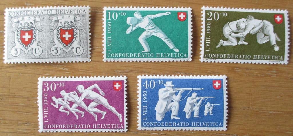 Zwitserland, serie Pro Patria, sporten, 1950, Verzenden, Postfris