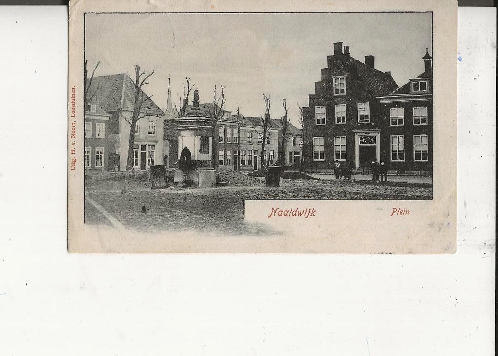 Naaldwijk Plein tijdens werkzaamheden 8 sept 1902, Ophalen of Verzenden, Voor 1920, Gelopen, Zuid-Holland