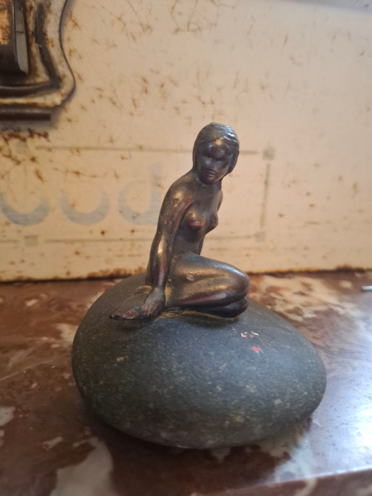 Vintage De Kleine Zeemeermin beeldje - Kopenhagen souvenir, Ophalen of Verzenden, Zo goed als nieuw, Mens