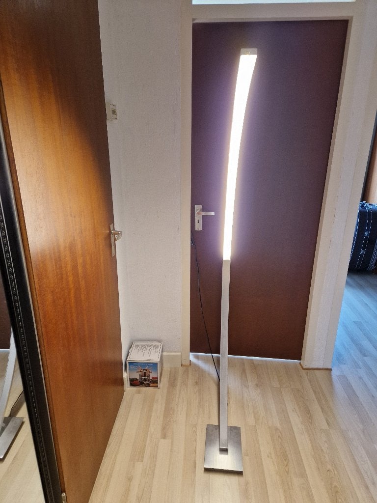 Staande LED schemerlamp, Ophalen of Verzenden, Zo goed als nieuw, Metaal, 150 tot 200 cm
