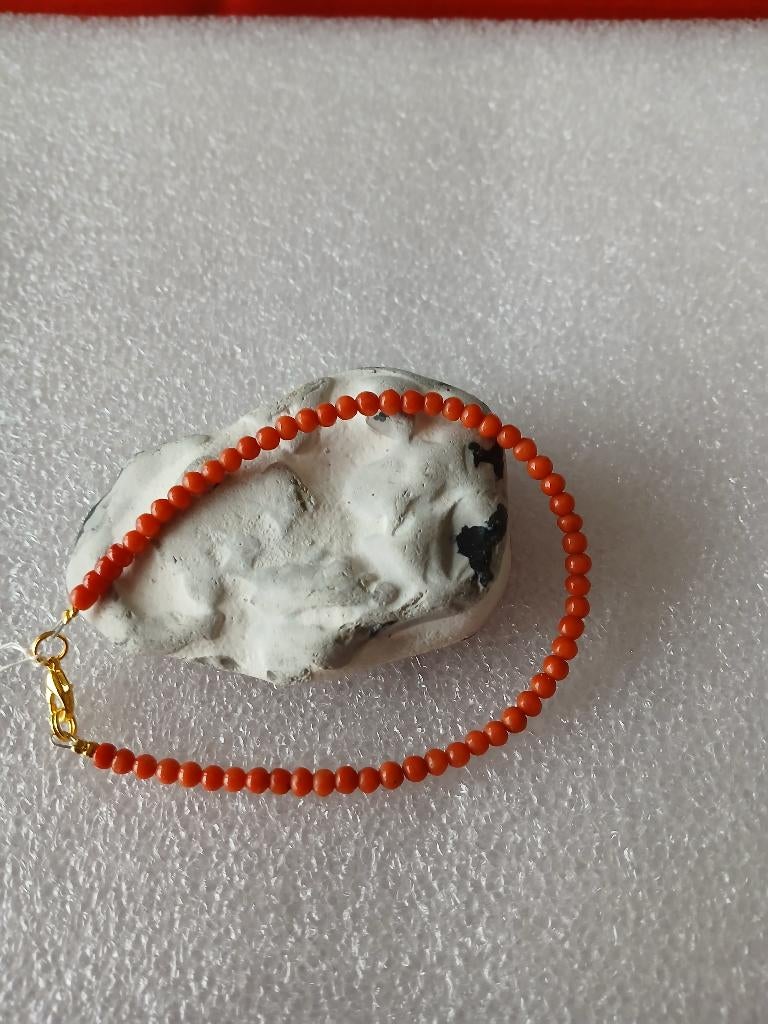Bloedkoralen Armbandje, 21.5 cm, Verzenden, Gebruikt, Oranje, Overige materialen