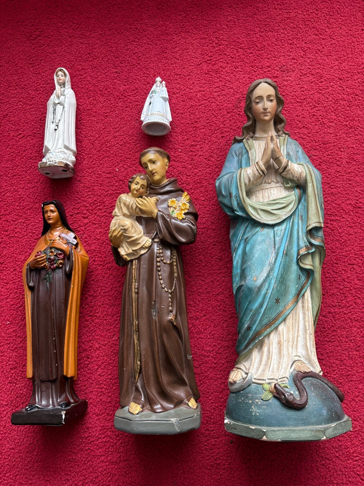 5 religieuze beelden: Maria, Anthonius van Padua en meer, Ophalen of Verzenden
