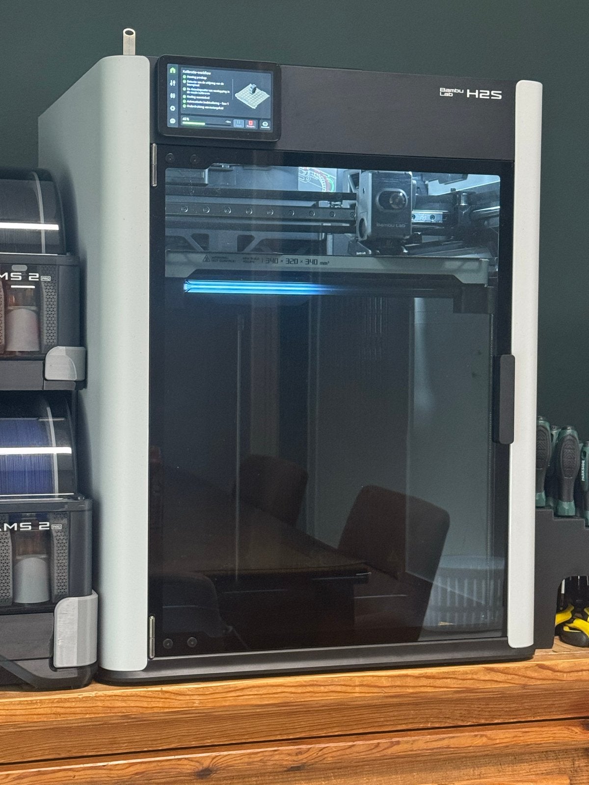 Bambu Lab H2S 3D-printer (1024 werkuren), Ophalen, Gebruikt, Filament