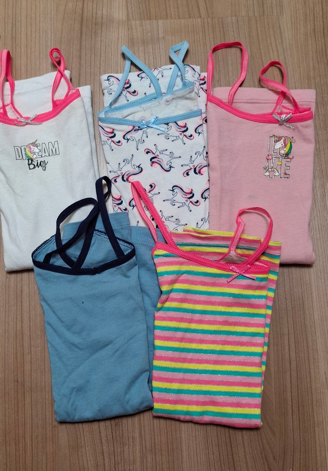 5 meisjes hemdjes - diverse kleuren en prints, mt 146/152, Ophalen of Verzenden, Gebruikt, Hema, Meisje