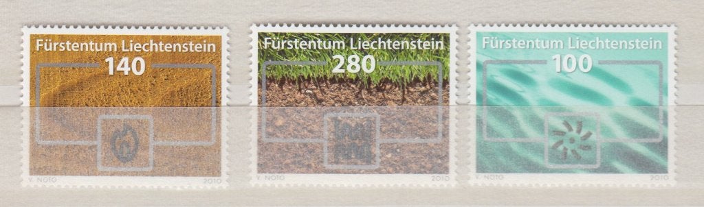 A815 liechtenstein 2010 pf 1565 1567 hergebruik energie, Ophalen of Verzenden, Overige landen, Postfris