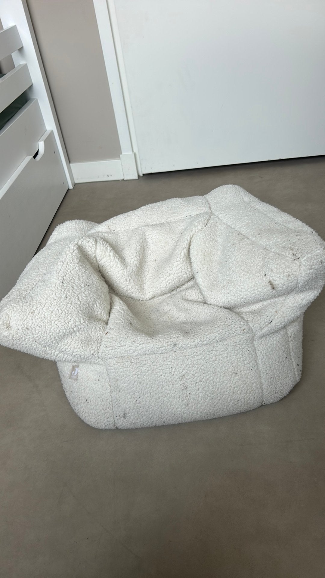 Comfortabele witte zitzakstoel Jollein, Ophalen, Gebruikt, Wit, Zitzakstoel