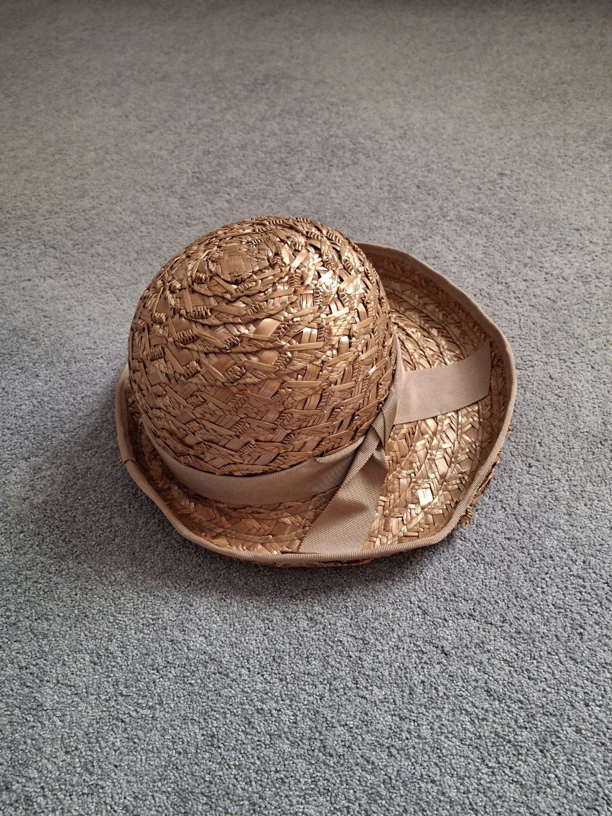 Vintage Strohoed - Elegante Zomerhoed, Sunshine Hat, Ophalen of Verzenden, Zo goed als nieuw, Hoed
