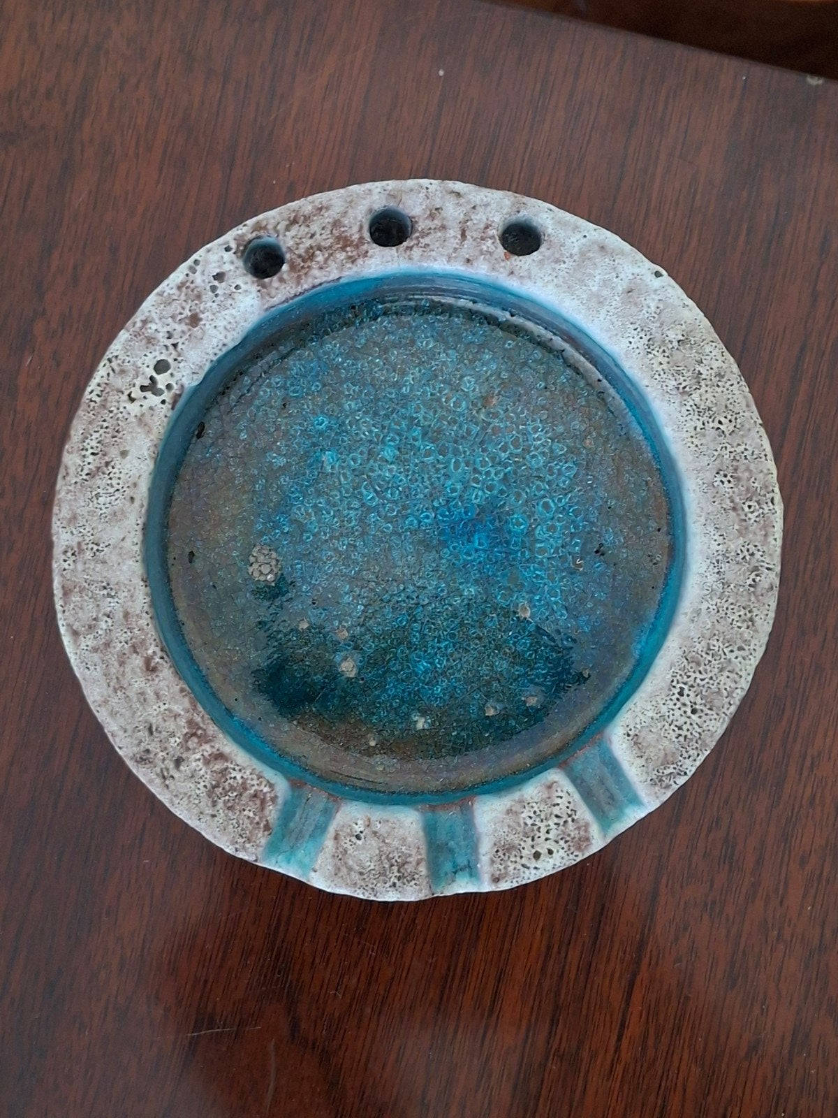 vintage west germany glaskeramiek schaaltje zeeblauw, Ophalen of Verzenden