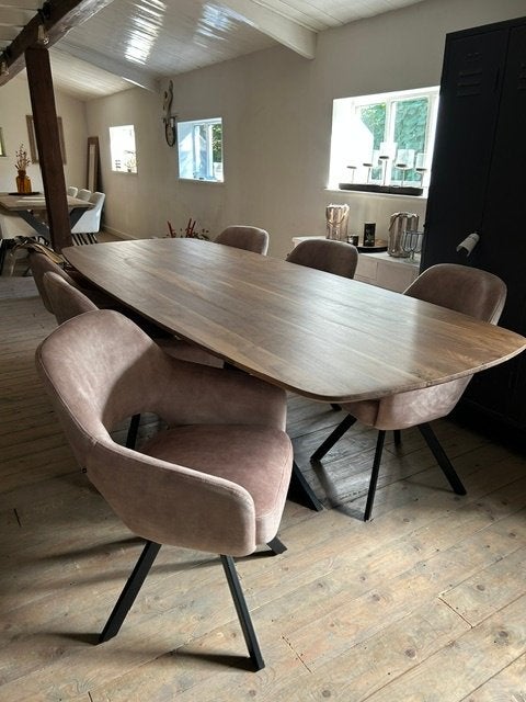 Nieuwe luxe eetkamerstoel draai velvet taupe, Huis en Inrichting, Stoelen, Ophalen, Overige kleuren, Nieuw, Eén