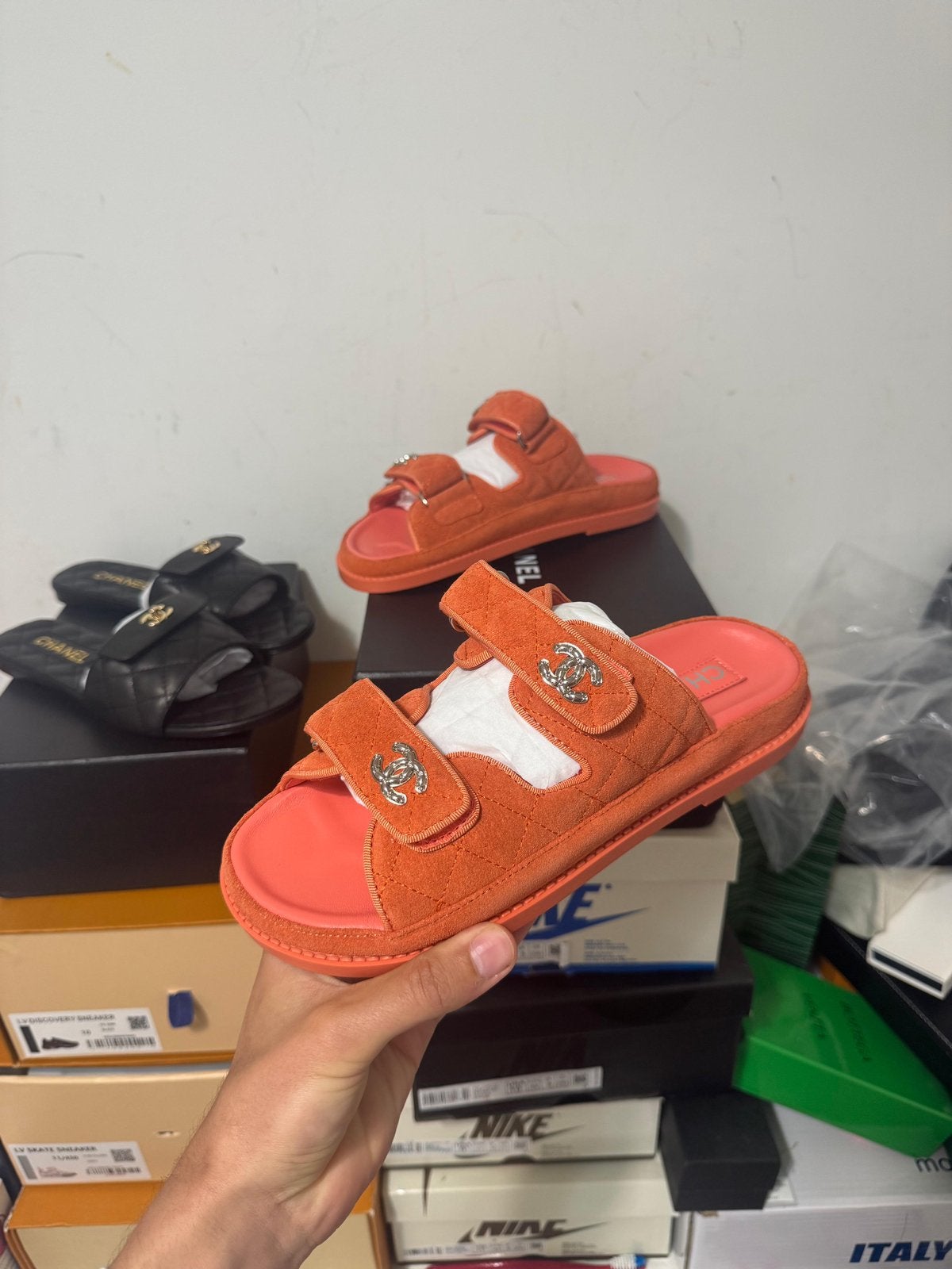 Chanel Velcro "Dad Sandals", Ophalen of Verzenden, Nieuw, Zwart