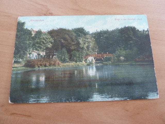 Amsterdam 1911 Brug in het Sarphati - Park, Ophalen of Verzenden, Voor 1920, Gelopen, Noord-Holland