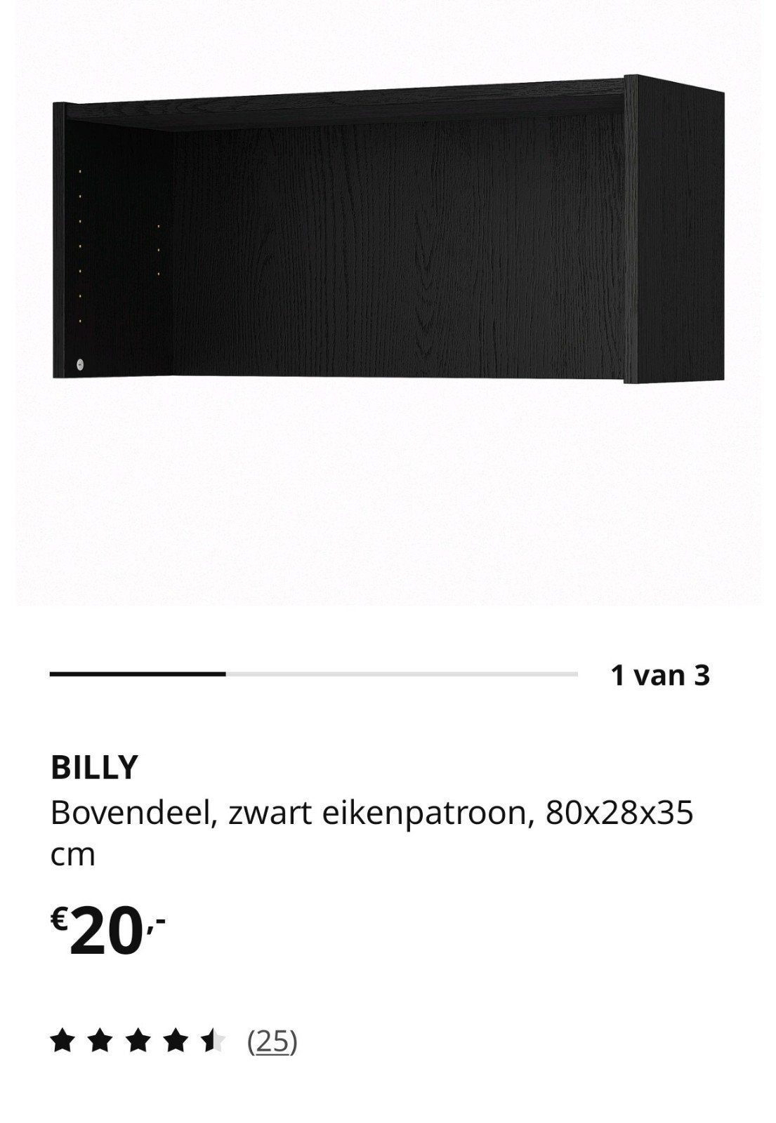 IKEA Billy bovendeel (80x28x35cm), Huis en Inrichting, Ophalen, Gebruikt, Scandinavisch Modern, 50 tot 100 cm