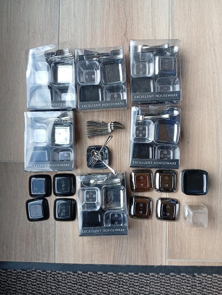 tappas bakje proeferij schaaltje plastic vork lepel, Ophalen, Overige materialen, Overige typen, Nieuw