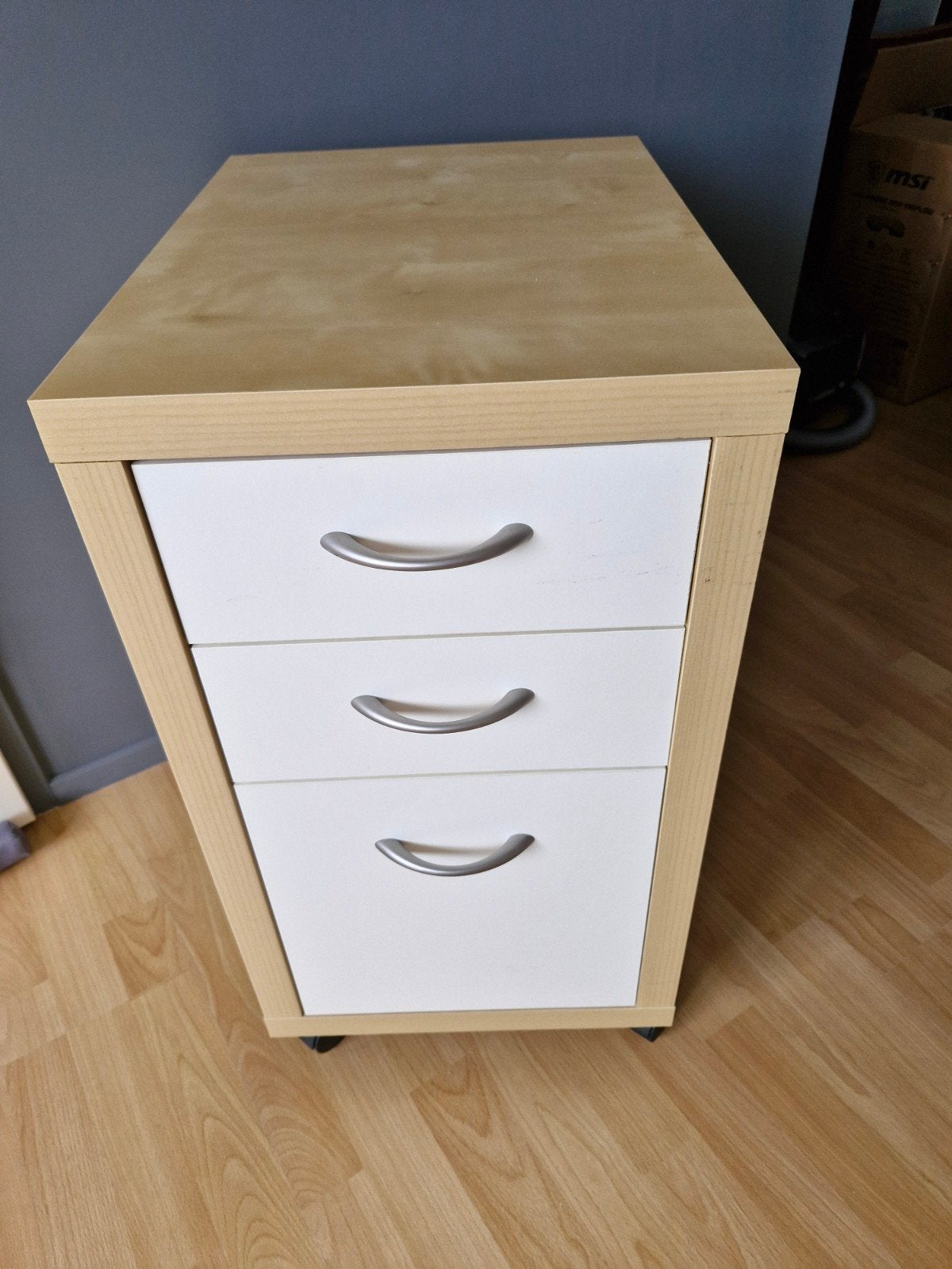 Ikea ladenkast bureaukast drie stuks, Ophalen, 50 tot 100 cm, 3 of 4 laden, Minder dan 100 cm