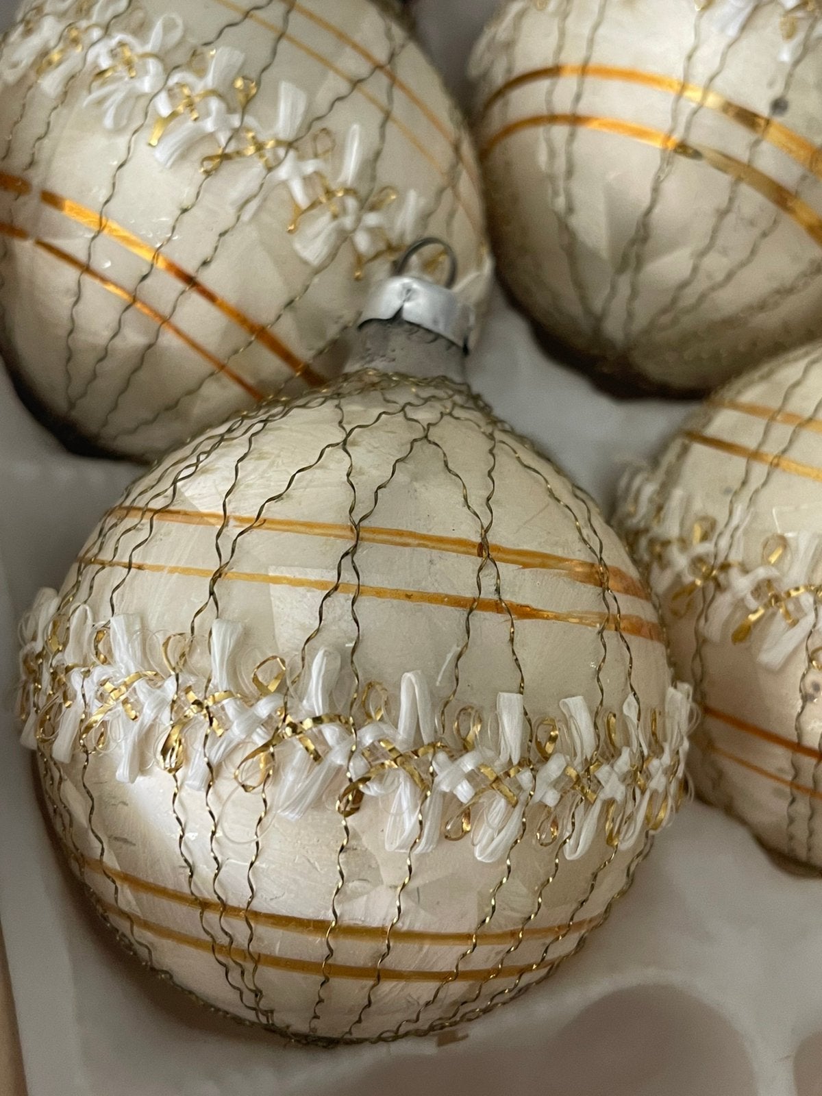 Vintage glazen kerstballen - West Germany, Ophalen, Gebruikt