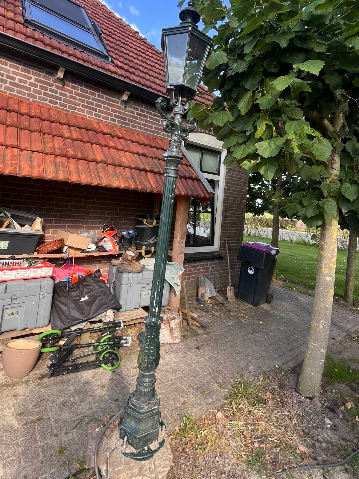 Set van 3 landelijke lantaarns, Ophalen, Staande lamp, Netvoeding, 50 tot 250 watt