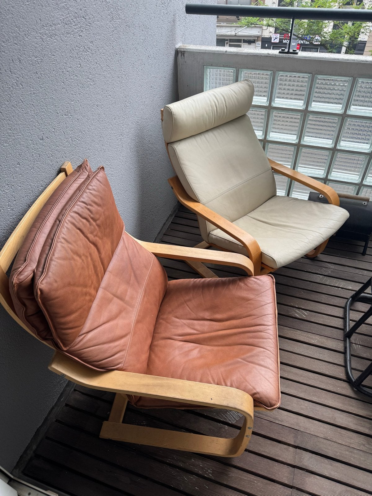 Twee comfortabele Poäng stoelen, Ophalen, Gebruikt, Twee, Bruin