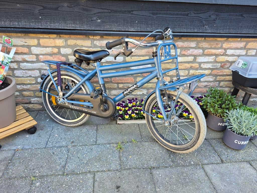 Alpina Cargo 16 inch kinderfiets mat blauw, Ophalen, Gebruikt, 16 tot 20 inch, Alpina