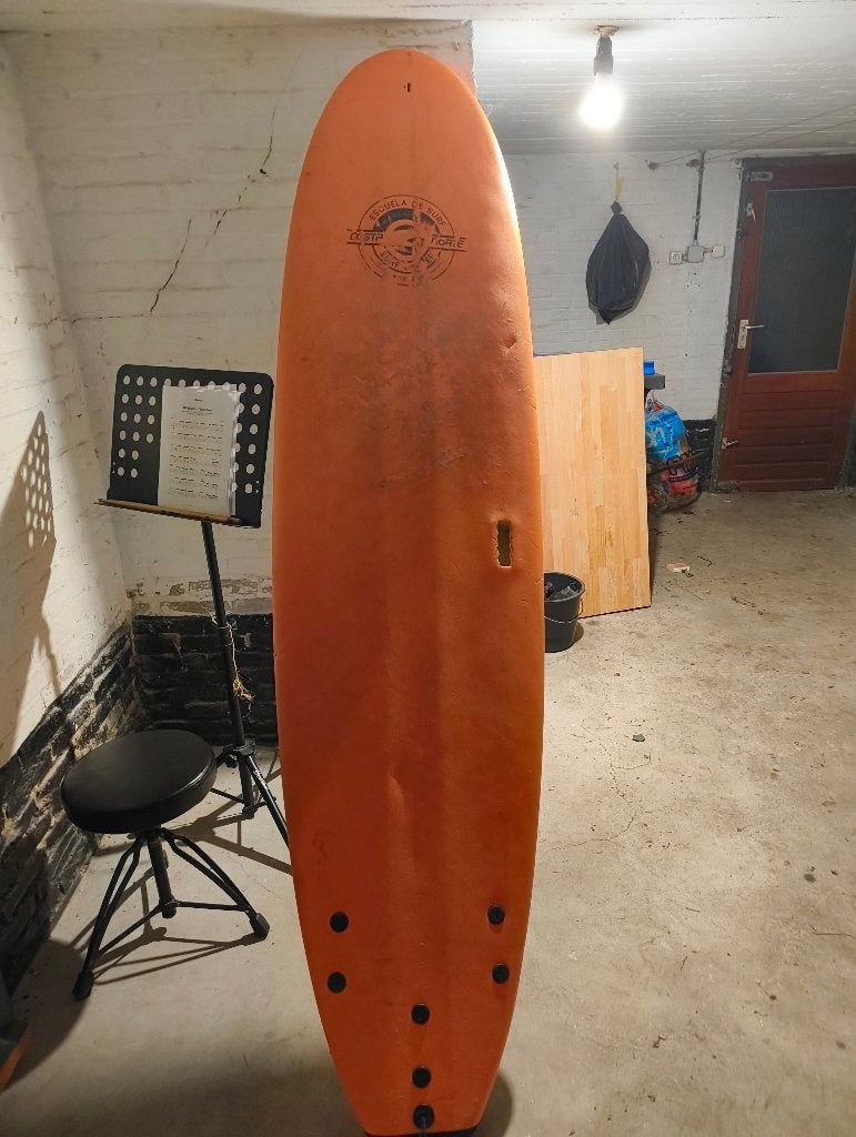 Softtop surfboard 7.6, Watersport en Boten, Ophalen, Gebruikt, Longboard, Met vinnen