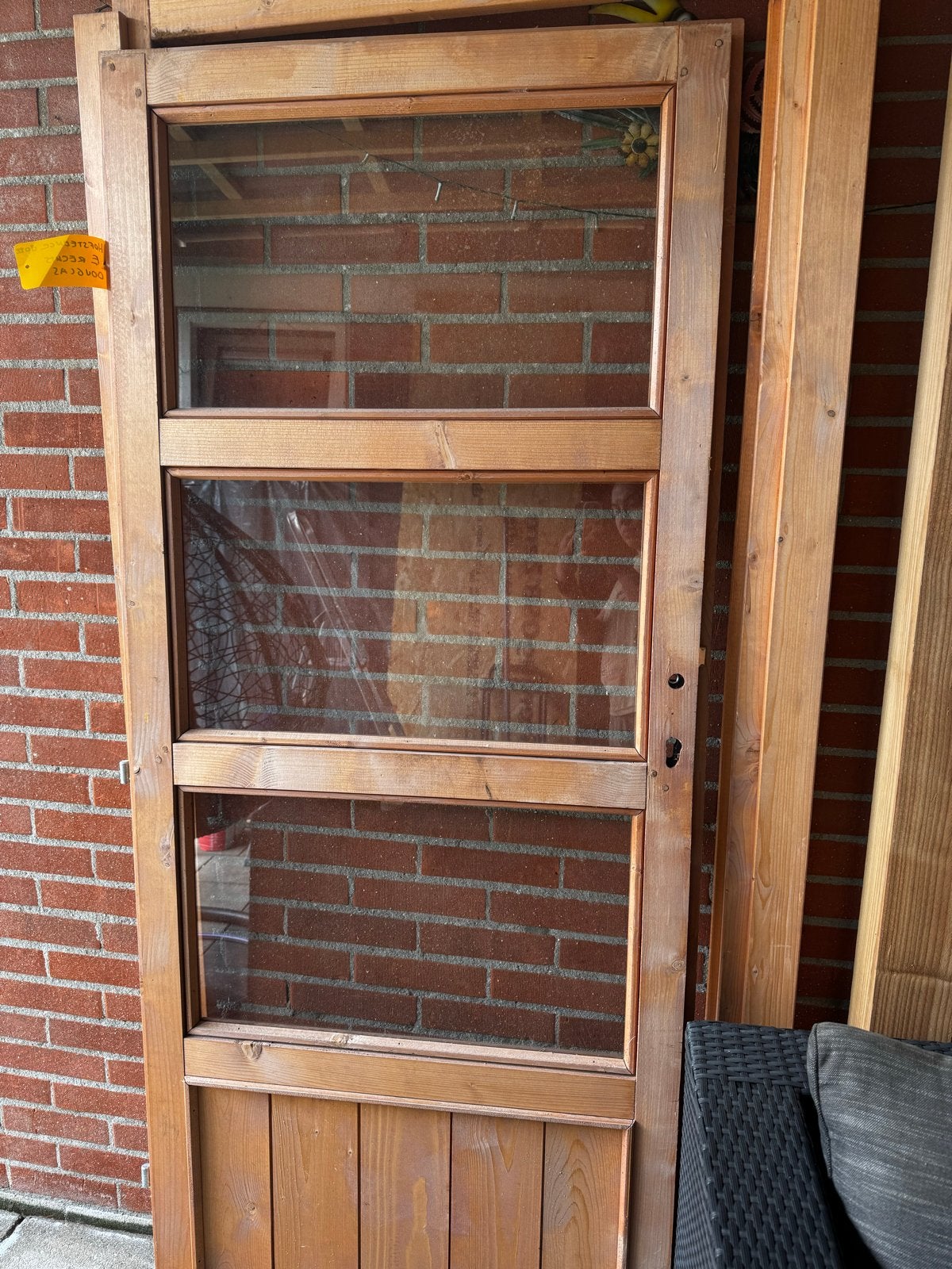 Houten deur met kozijn, 80 tot 100 cm, Nieuw, Ophalen of Verzenden, Buitendeur