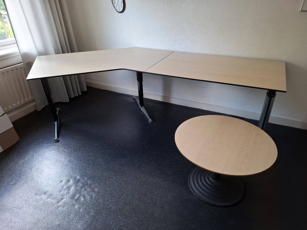 Bureau inclusief bijzettafel, Ophalen, Demontabel, Gebruikt, Hoekbureau