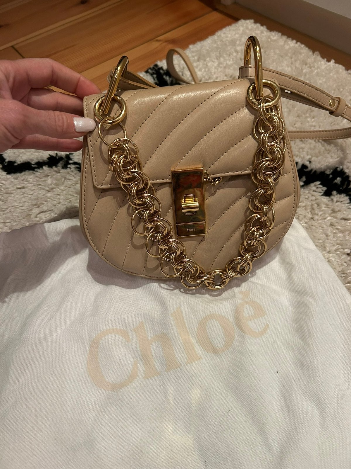 Chloé Drew Bijou mini tas, Ophalen of Verzenden, Zo goed als nieuw, Beige, Handtas