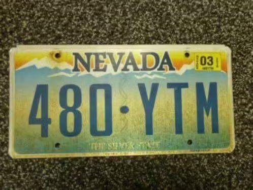 Kentekenplaat licenseplate Nevada no. 3 USA, Verzenden, Gebruikt, Auto's