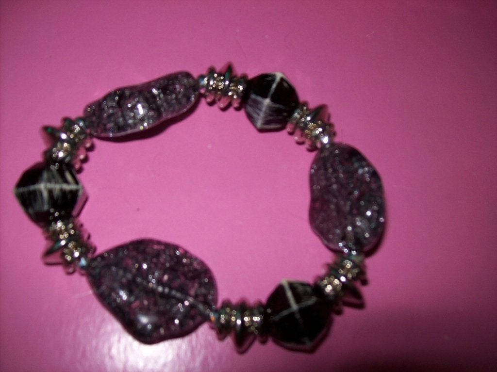 Armband Zilver Grijs tinten Fraaie kralen rek model, Sieraden, Tassen en Uiterlijk, Armbanden, Verzenden, Kunststof of Plastic