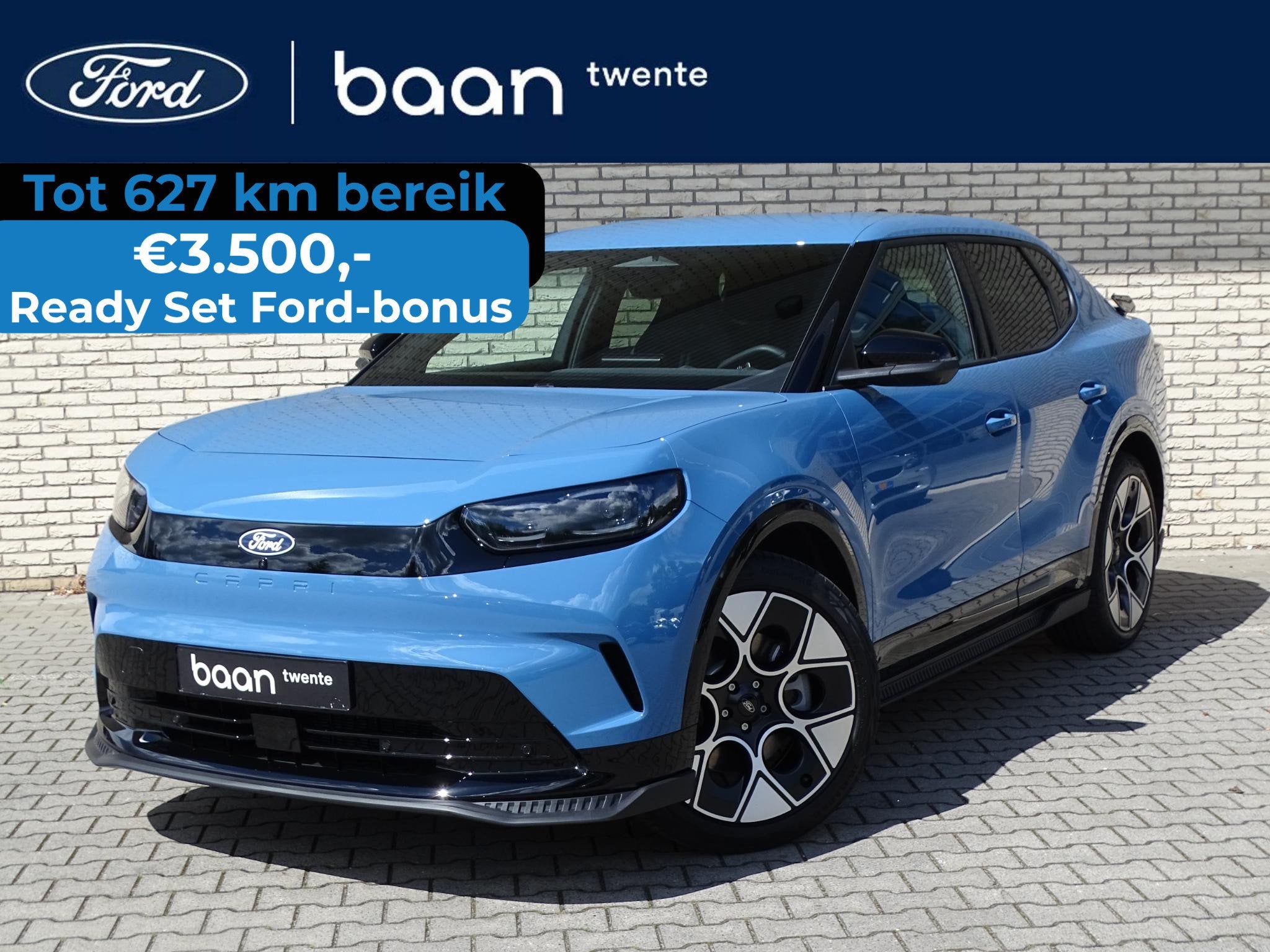 Ford Capri Collection Extended Range RWD 79 kWh | Head-UP |, Auto's, 12 maanden, Blauw, Leder en Stof, 286 pk