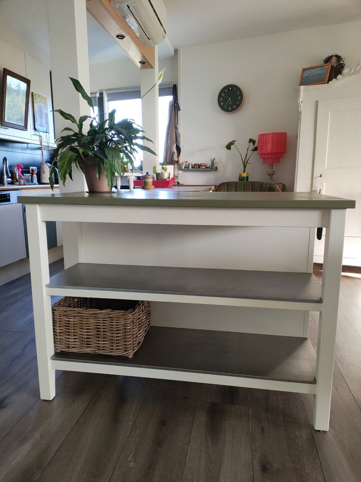 Ikea Stenstorp keukeneiland met groen geschilderd blad, Huis en Inrichting, Ophalen, Gebruikt, 100 tot 150 cm, 50 tot 100 cm