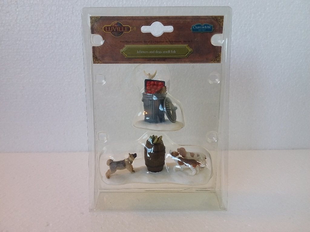 NIEUW ! Luville Vuilnis en honden ruiken vis kerstdorp kerst, Diversen, Ophalen of Verzenden, Nieuw