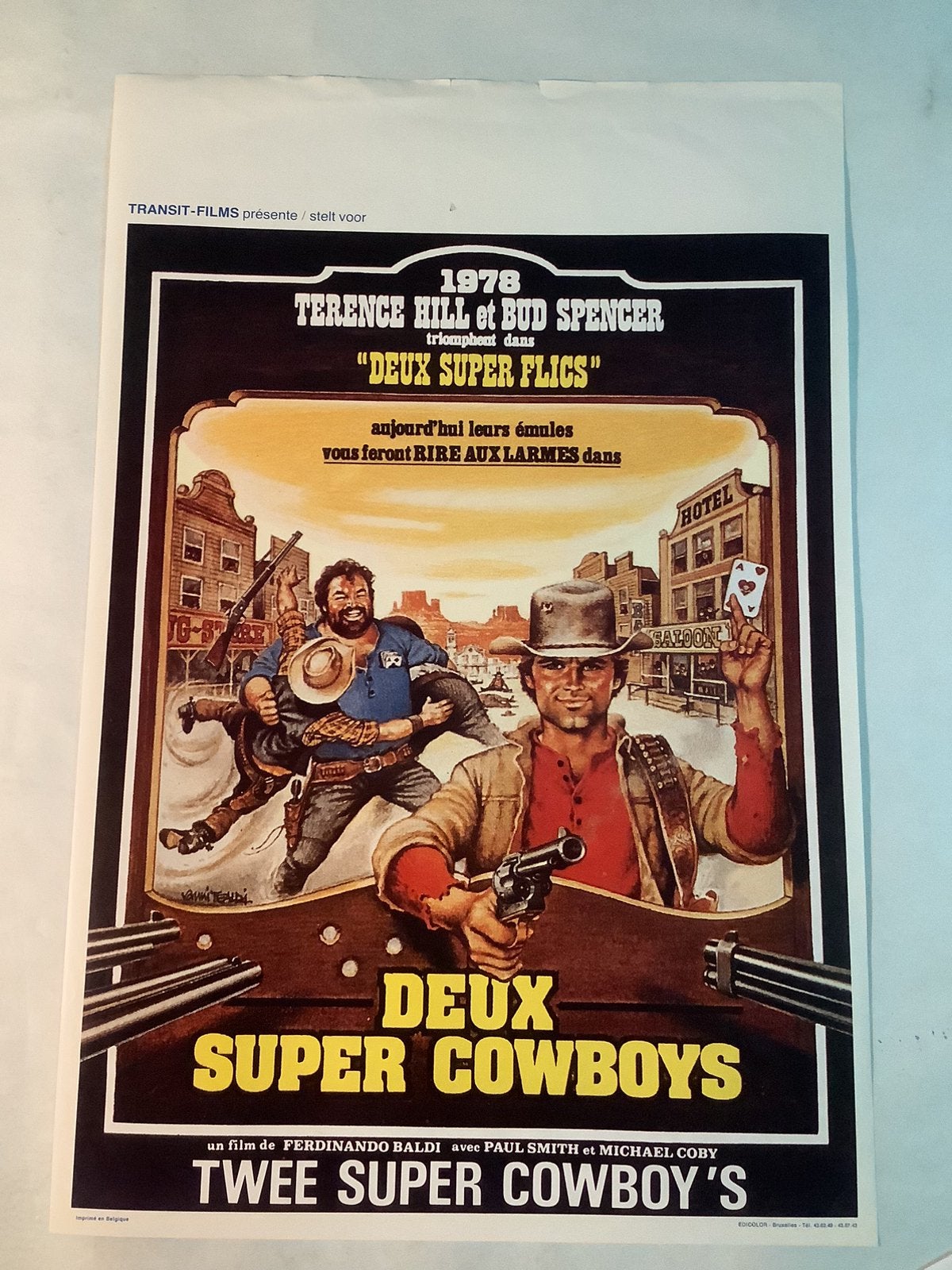 TWEE SUPER COWBOY'S   Filmposter   36-54 cm, Ophalen of Verzenden, Zo goed als nieuw, Deurposter of groter, Film en Tv