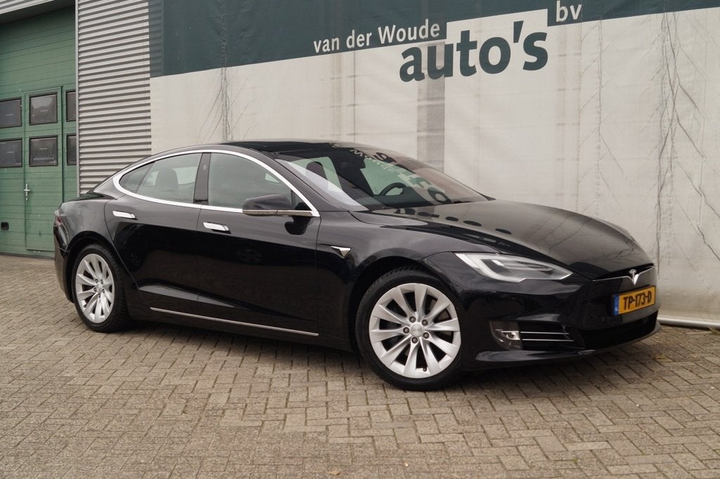 Tesla Model S 75D 333pk -SOH85%-PANO-NAVI-ECC-PDC-CAM-, Auto's, Tesla, Gebruikt, Leder en Stof, Zwart, Origineel Nederlands