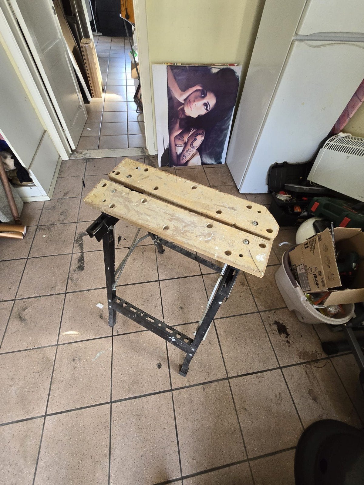 Professionele inklapbare werkbank, Doe-het-zelf en Verbouw, Werkbanken, Gebruikt, 70 tot 120 cm, Inklapbaar, Ophalen of Verzenden