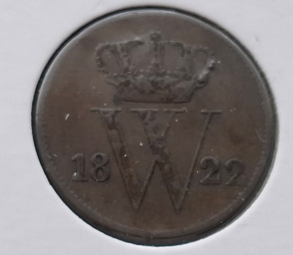 Nederland 1 cent 1822 U - Willem I*, Ophalen of Verzenden, Koning Willem I, 1 cent, Losse munt
