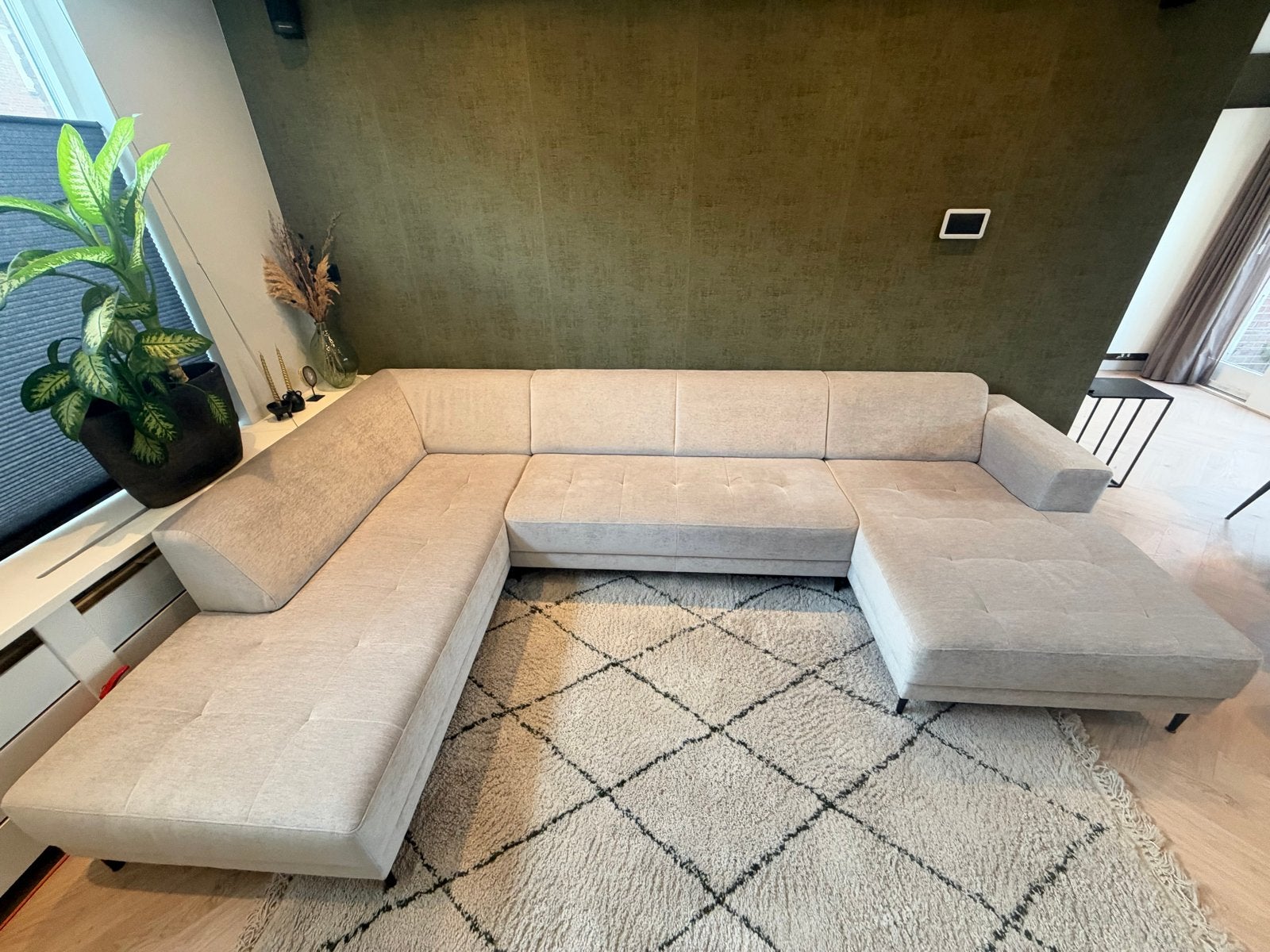 Beige U-bank - Volta Ottomaan 2,5 divan - Zo goed als nieuw, Ophalen, Hoekbank, 300 cm of meer, Zo goed als nieuw