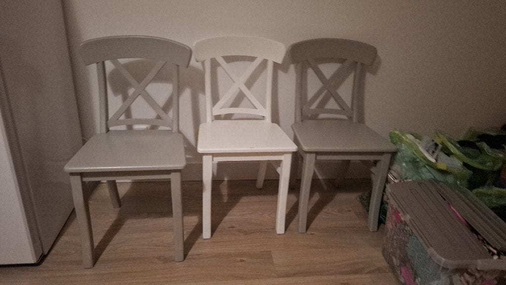 Ikea eetkamerstoelen rosentorp, Huis en Inrichting, Stoelen, Ophalen, Gebruikt, Drie, Wit