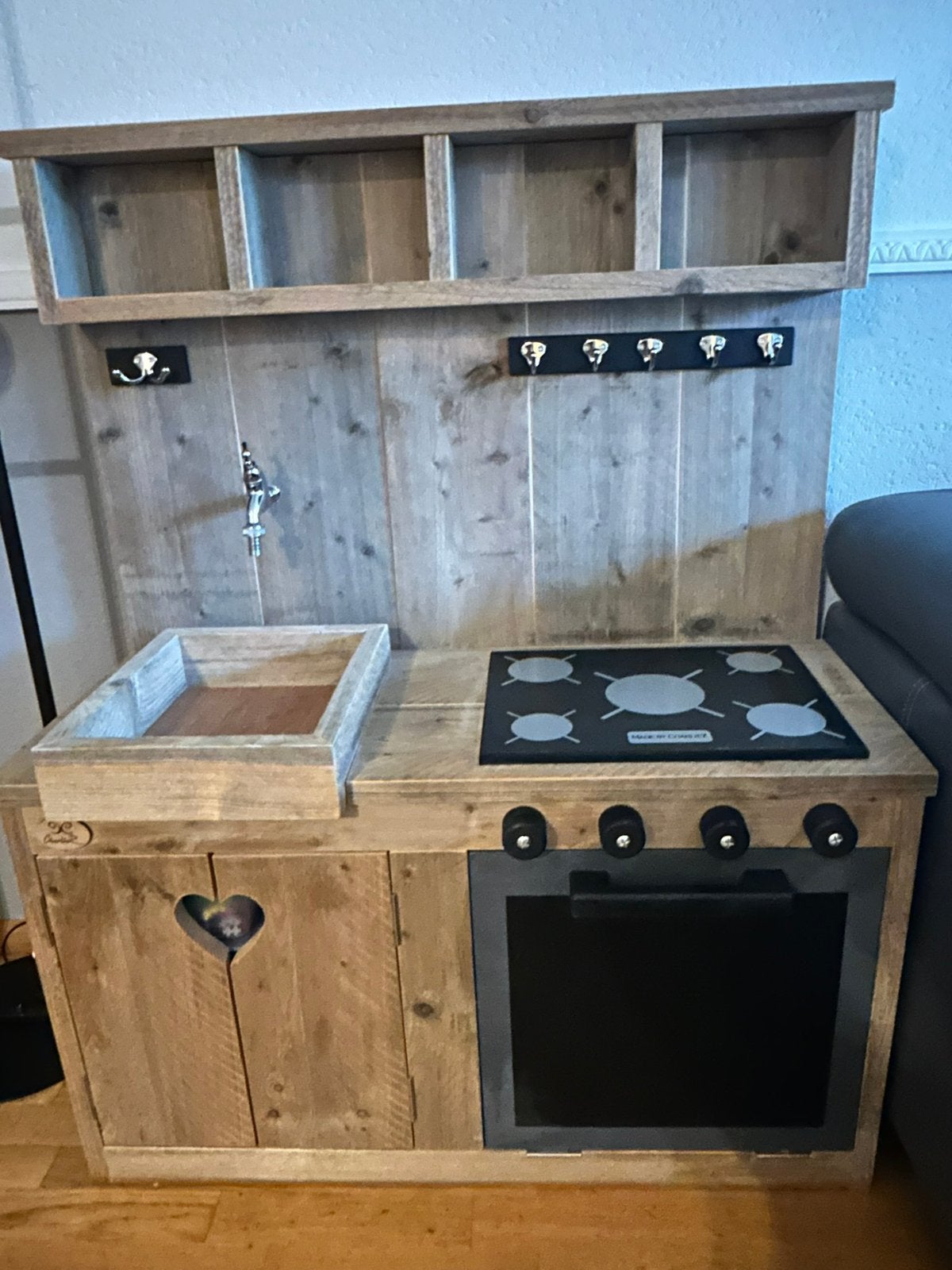 Speelkeuken van steigerhout, Ophalen, Gebruikt, Hout, Speelkeuken