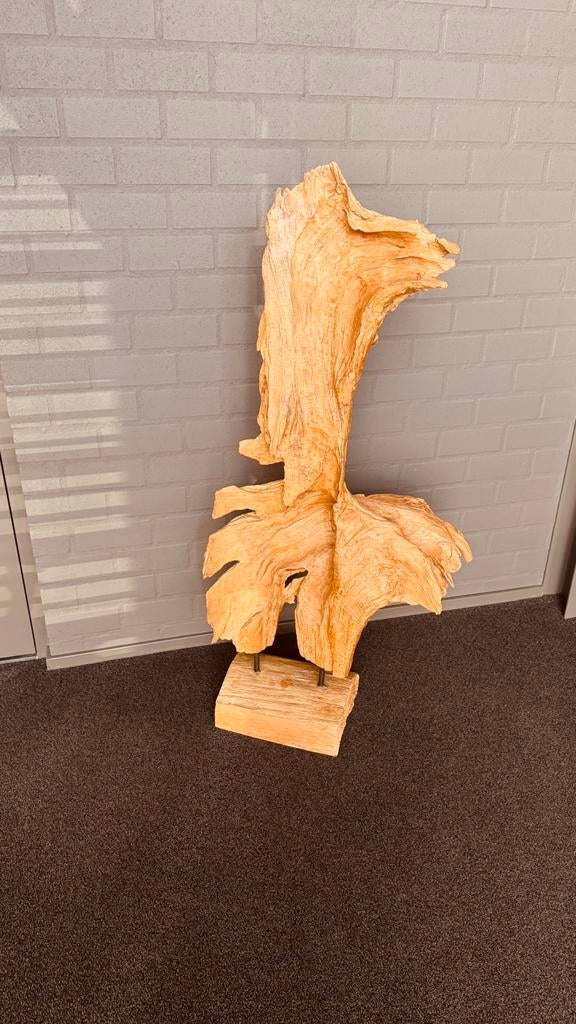 Houten kunstwerk zuil, Ophalen, Zo goed als nieuw