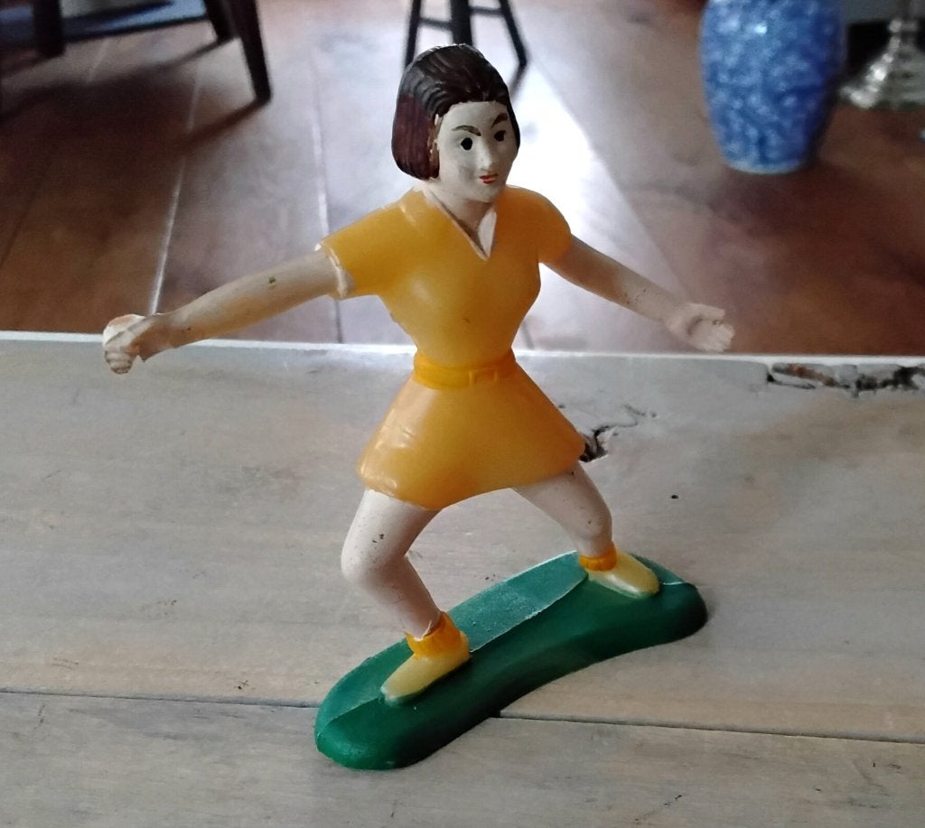 vintage taarttopper - cake topper - jaren 50 of 60 - tennis, Ophalen of Verzenden, Gebruikt, Taarten, Overige typen