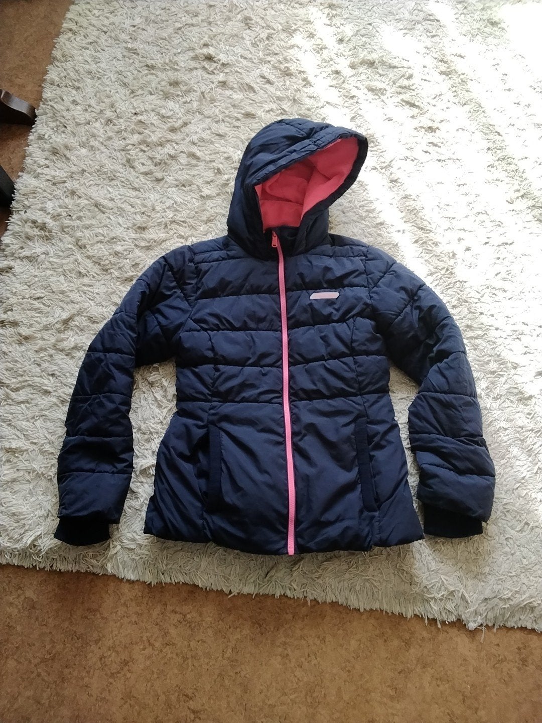 Vingino winterjas maat 164 - Donkerblauw met roze voering, Kinderen en Baby's, Meisje, Ophalen of Verzenden, Zo goed als nieuw