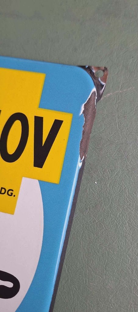 Emaille bordje Anov voetverzorging🦶Langcat Bussum., Verzamelen, Reclamebord, Gebruikt, ., Ophalen of Verzenden