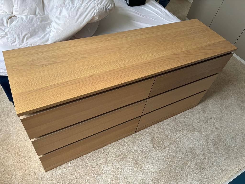 MALM Ikea kast zes lades houtkleurig, Ophalen, Overige materialen, 5 laden of meer, Zo goed als nieuw