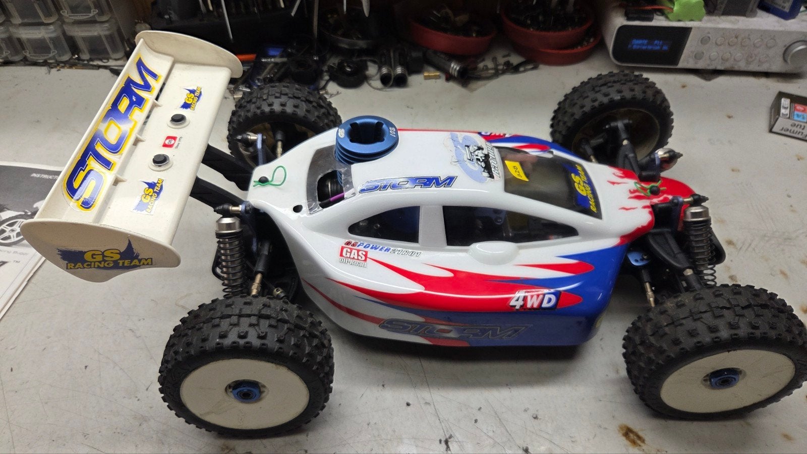 te koop mooie gs racing, Hobby en Vrije tijd, Modelbouw | Radiografisch | Auto's, Gebruikt, Ophalen of Verzenden, Schaal 1:8, Nitro