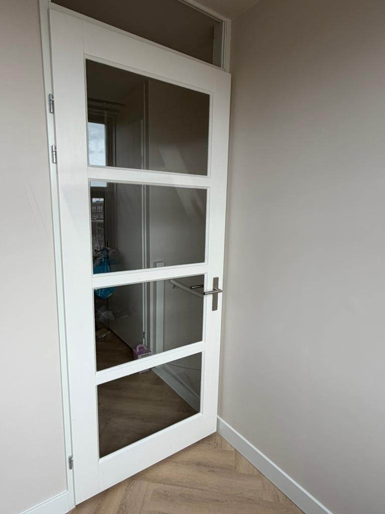 Binnendeur met glas 93x231,5, Doe-het-zelf en Verbouw, Deuren en Horren, Ophalen, Glas, Binnendeur, 215 cm of meer