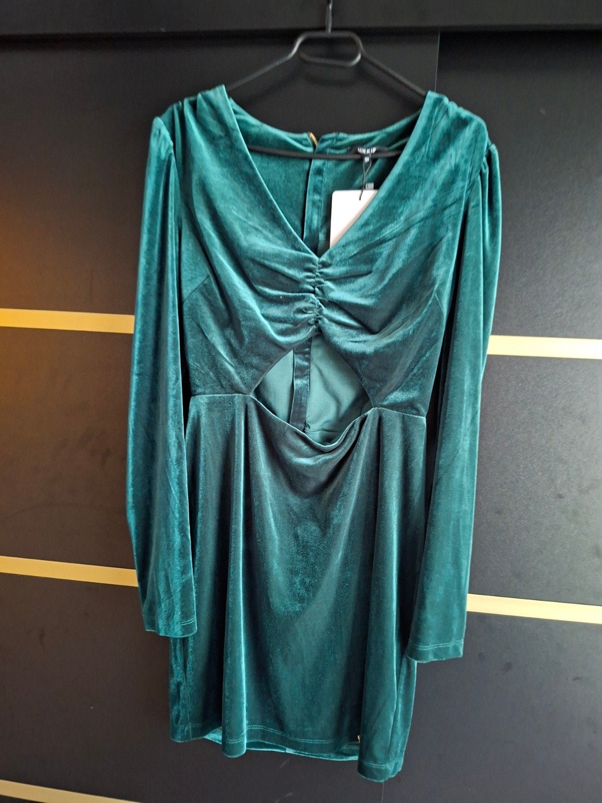 Nikkie Kade Velvet Jurk - Smaragdgroen - Maat 38, Maat 38/40 (M), Nieuw, Ophalen of Verzenden, Nikkie