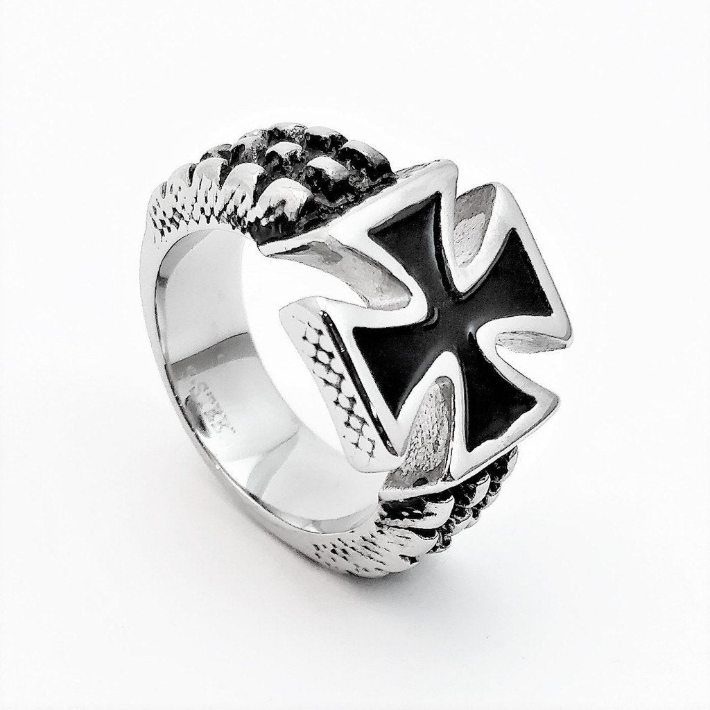 Maltezer Kruisring van Roestvrij Stalen RVS - Dames Heren, Sieraden, Tassen en Uiterlijk, Ringen, Birgitta-Gracht 33, 6465 EL Kerkrade, Nederland