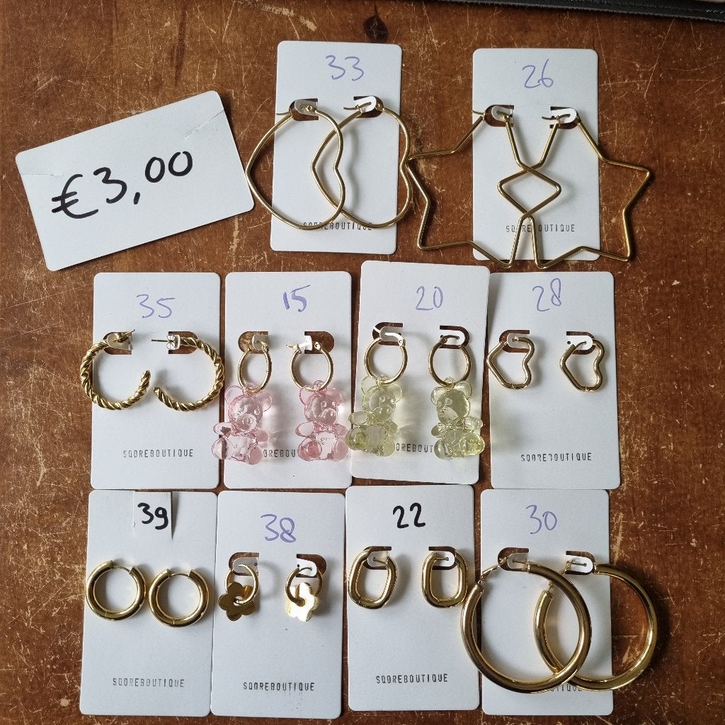 Sieraden bodemprijs oorbellen earrings hoops oorringen rvs, Verzenden, Nieuw, Overige kleuren, Overige materialen