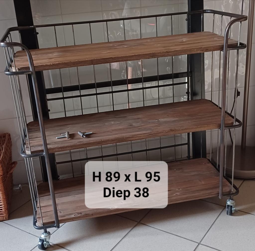 Bakkersrek / Keukenrek op wielen - H89 x B95 x D38, Ophalen, Zo goed als nieuw